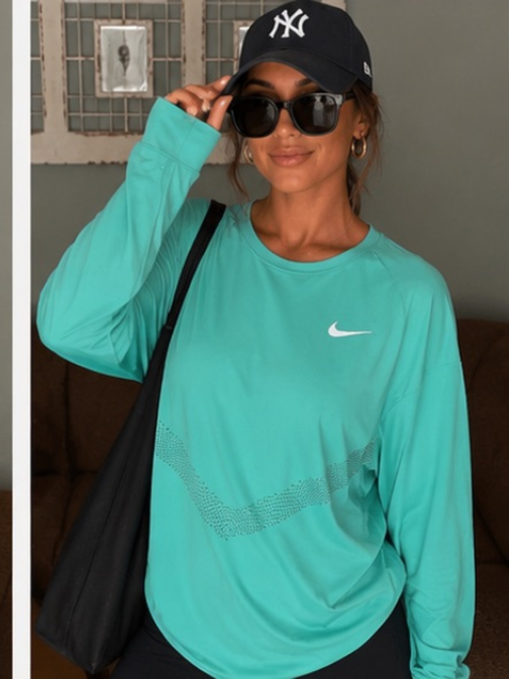 Nike Teal-Mint Long Sleeve Performance Top